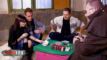 Paying her poker with her ass
