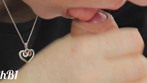 Guy Busts a Nut When Chick Works His Shaft with Her Tongue