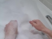 Straight Daddy Playing with his Big Dick in a Bubble Bath!