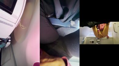 Panties soaked on my flight teases denial almost busted