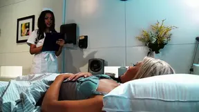 Nurse Yurizan Beltran licks Anna Lovato's pussy at the hospital