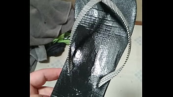 Friend licking the sweat off of her flip flops