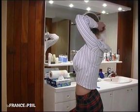 Sexy Young Student Blonde in Stockings Gets Hard Double Teamed