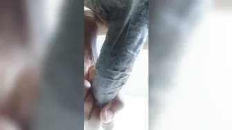 Big Black Cock Solo Stroke and Cum