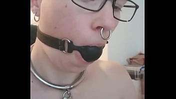 Throwback Thursday - Trying to work while wearing my deep-throat gag for an hour and getting lots of drool all over myself!