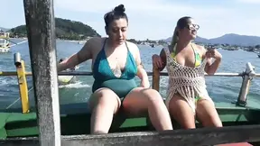 Exhibitionism on the Boat in Public with Paty Butt and Her Stepcousin Agatha Ludovino