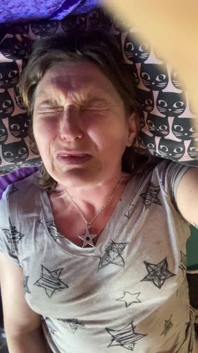 The Struggle to Orgasm Is Real for Hot Mature Brunette with Amazing Tits! New Batteries for the Win! Part 1 of 2