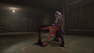 Redhead Elf has BSDM Threesome sex in a dungeon - Warcraft Parody
