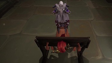 Redhead Elf has BSDM Threesome sex in a dungeon - Warcraft Parody