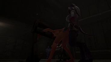 Redhead Elf has BSDM Threesome sex in a dungeon - Warcraft Parody