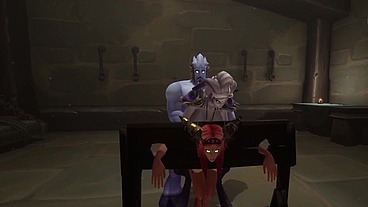 Redhead Elf has BSDM Threesome sex in a dungeon - Warcraft Parody