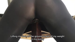 Horny BBW Humps Chair in Ripped Leggings w/ Full Bladder Squirting Pee to Orgasm Part 2 of 2