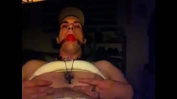 Stacy Sinmore watches gay porn while taking a 13&quot_ vibrating cock up his ass