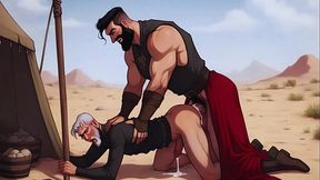 Horny and naughty king organizes an intense gay orgy in his kingdom