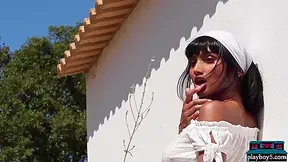 Curvy Indian Milf Model Strips Fully Naked Outdoor With Angel Constance