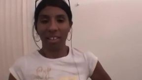 POV finger banging of an ebony teen babe