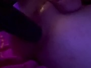 Fucking big ribbed vibrating dildo BBC SO GOOD