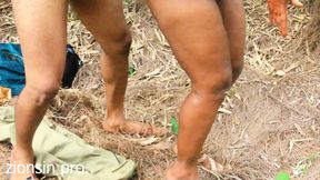 Wild girl caught in the woods by a farmer