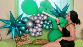 2pov: Smashing latex and foil balloons in my leather dress and a sharp friend
