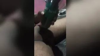 Young Indian stud pumps his big cock with forearm pump in solo locker room session