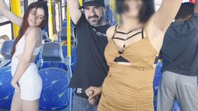 Thigh-high beauty spills cum on her big butt&#x1F351; during transit