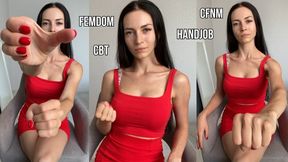 Femdom handjob roleplay, CBT, CFNM