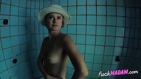 Blonde MILF's Public BDSM Solo in Abandoned Building