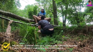 Training Zero Femdom Pussy Licking Slave in the Woods! Outdoor Public Orgasm Real Homemade Amateur