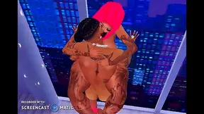 Ebony Hentai Goddess Yearns for Thick Cock Hot Creampie in Midnight Encounter