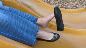 Ballet flats shoeplay at the park