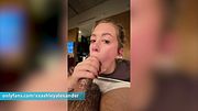 Watch Me Give The Best Sloppy Blowjob Ever In My Red Thong,- Ashley Alexander