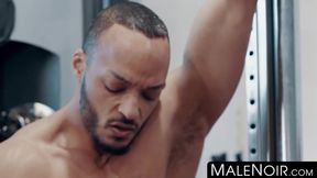 Muscular black hunk Dillon Diaz strokes BBC until he cums hard and thick