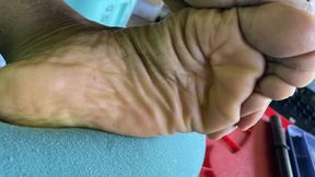 loafers off toes stretched out special message for you