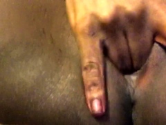 Ebony babe enjoys solo masturbation