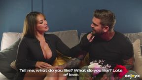 Colombian girl La Paisita gets her tight asshole inspected by a tattooed macho guy