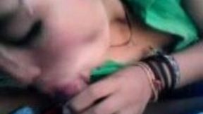 Horny and skanky teen in the park giving me blowjob