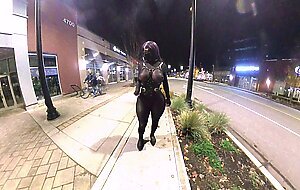 Curvy crossdresser flirt with a stranger