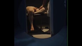 Amateur guy caught napping in a sauna cabin gets tied up and used sexually by a boy