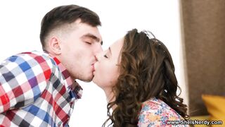 She Is Nerdy - Kristi - Nerdy teen takes a load on ass
