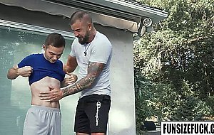 Trainee and his coach kissing like a pair of horny colleges