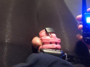 Guy Shocks his Dick while in Chastity