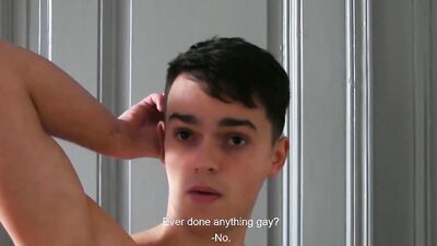 Cute Czech twink is playing with stranger's dong for some money