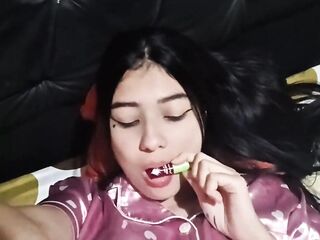 Hawt Latin chick Beauty Waking Up Solo Twat Masturbation (REAL HOMEMADE)