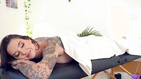 ”Sore Rocky Emerson accepts her Stepson's massage”