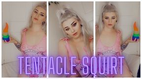 Egirl thick tentacle dildo fucking and squirting orgasms