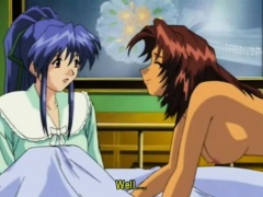 Japanese anime gets spanked by her friend