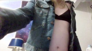 POINT OF VIEW trans gal in jean jacket porks you