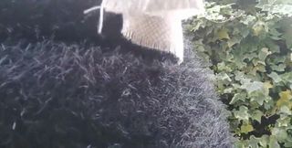 Your M. Wants to Piss in a Garden so She Bends Over and Shows You Her Pussy Under a Pair of Fishnet Stockings
