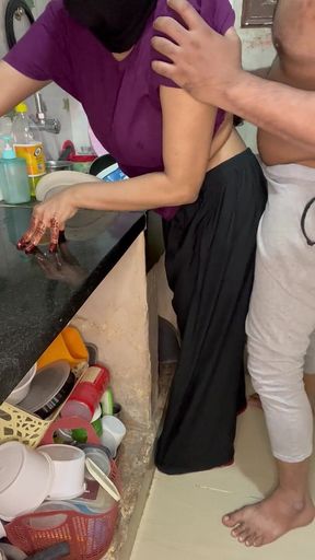 My Maid Was Cleaning in the Kitchen I Went and Fucked Her When My Wife Was Out