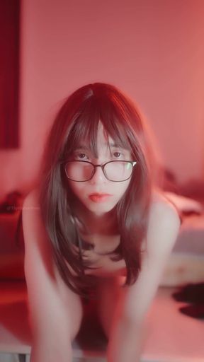 Slim Asian Sissy Teasing and Cumming